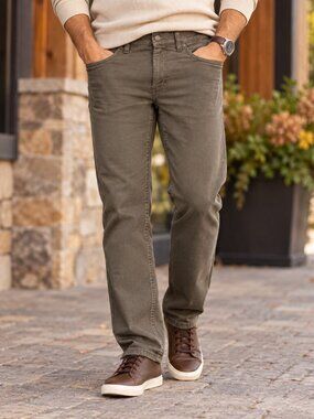 English Laundry Men’s 34x34 Olive Brown Stretch Straight Leg Pants